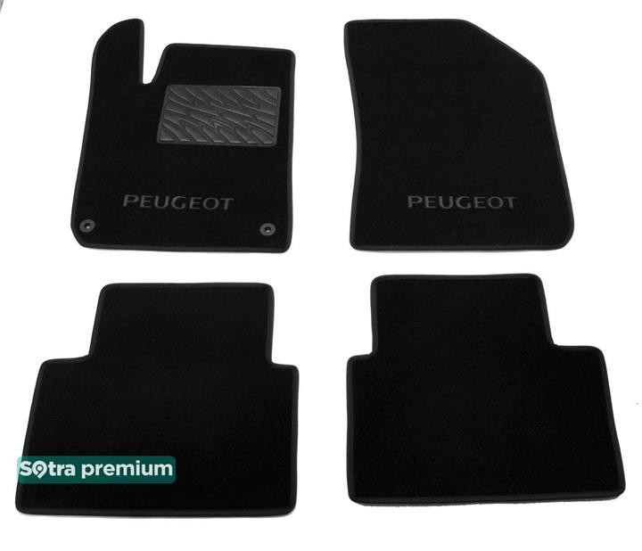 Sotra 08660-CH-BLACK Interior mats Sotra two-layer black for Peugeot 308 (2014-), set 08660CHBLACK