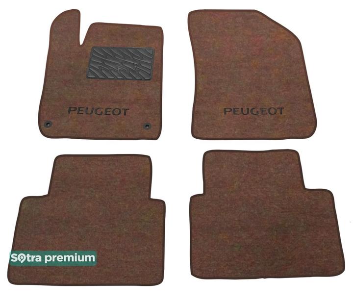 Sotra 08660-CH-CHOCO Interior mats Sotra two-layer brown for Peugeot 308 (2014-), set 08660CHCHOCO
