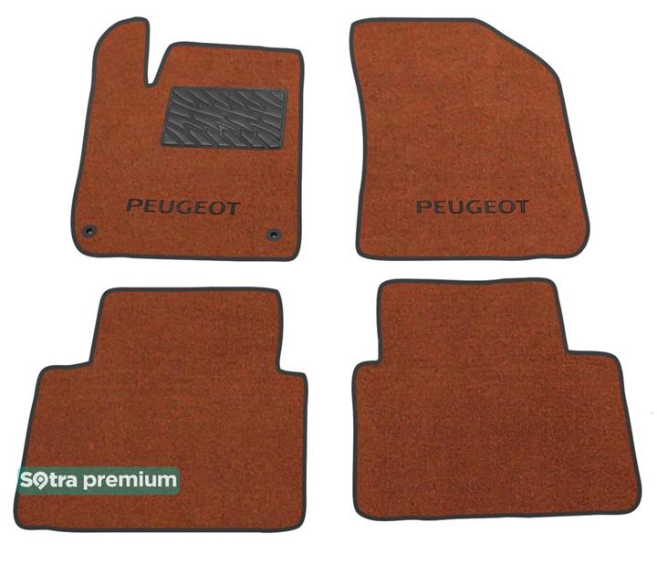 Sotra 08660-CH-TERRA Interior mats Sotra two-layer terracotta for Peugeot 308 (2014-), set 08660CHTERRA