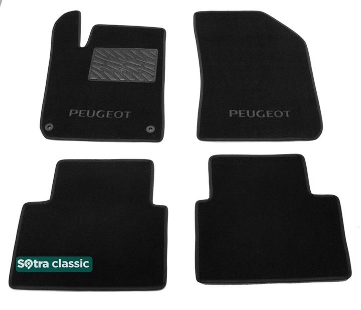 Sotra 08660-GD-BLACK Interior mats Sotra two-layer black for Peugeot 308 (2014-), set 08660GDBLACK