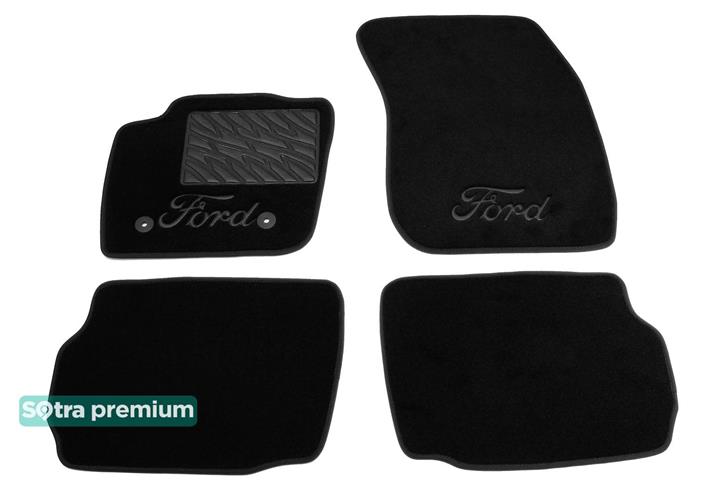Sotra 08676-CH-BLACK Interior mats Sotra two-layer black for Ford Mondeo (2014-), set 08676CHBLACK