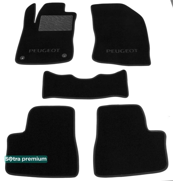 Sotra 08683-CH-BLACK Interior mats Sotra two-layer black for Peugeot 2008 (2013-), set 08683CHBLACK