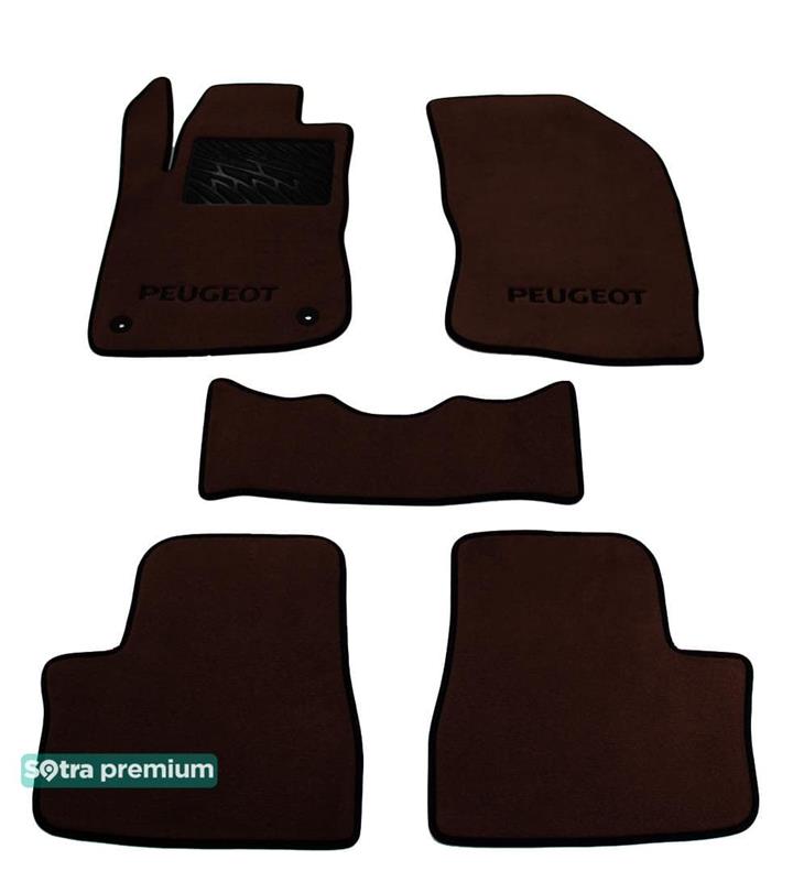Sotra 08683-CH-CHOCO Interior mats Sotra two-layer brown for Peugeot 2008 (2013-), set 08683CHCHOCO