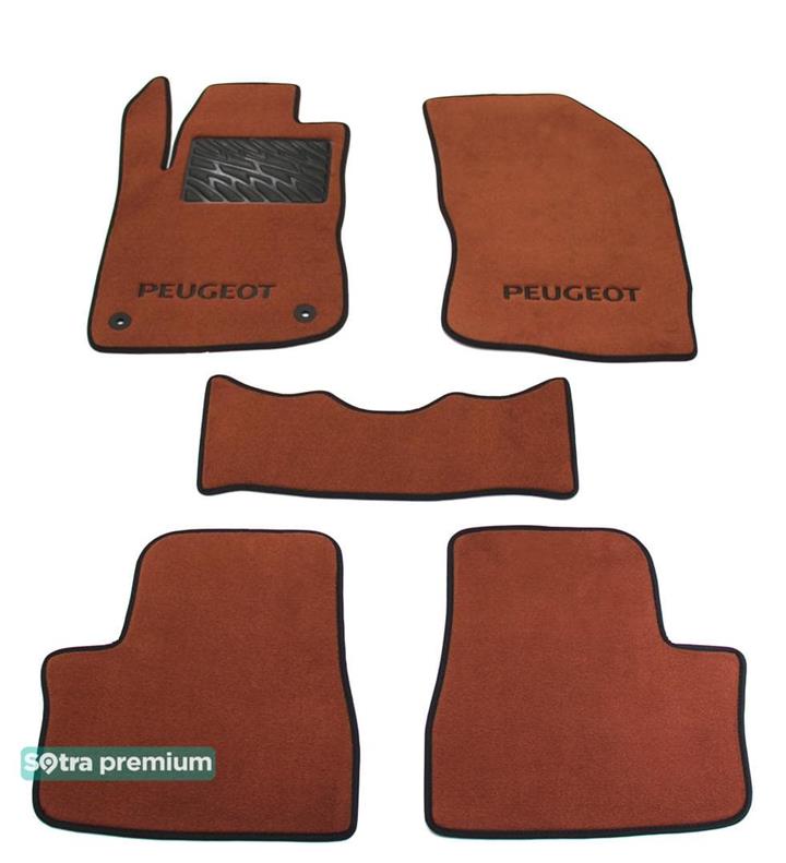 Sotra 08683-CH-TERRA Interior mats Sotra two-layer terracotta for Peugeot 2008 (2013-), set 08683CHTERRA