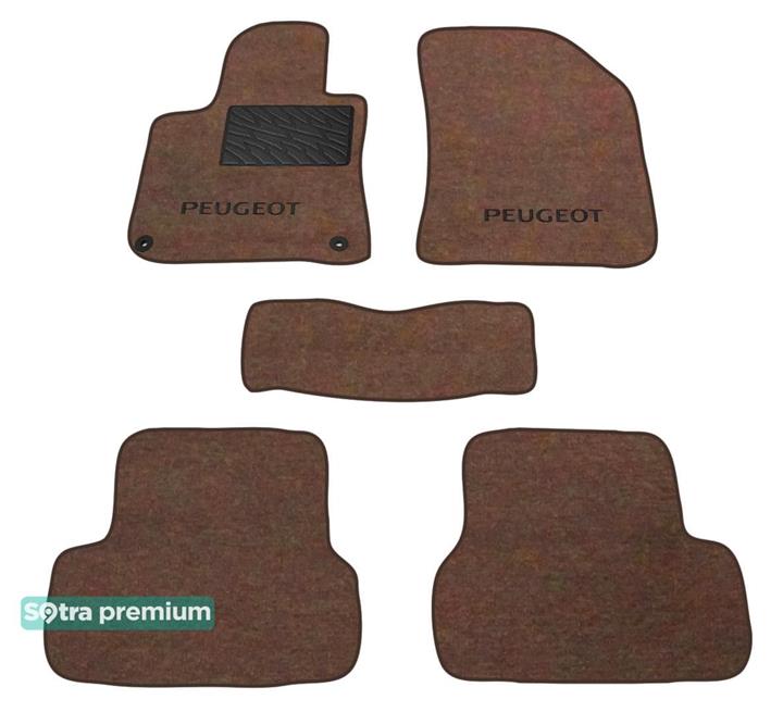 Sotra 08687-CH-CHOCO Interior mats Sotra two-layer brown for Peugeot 308 (2013-), set 08687CHCHOCO