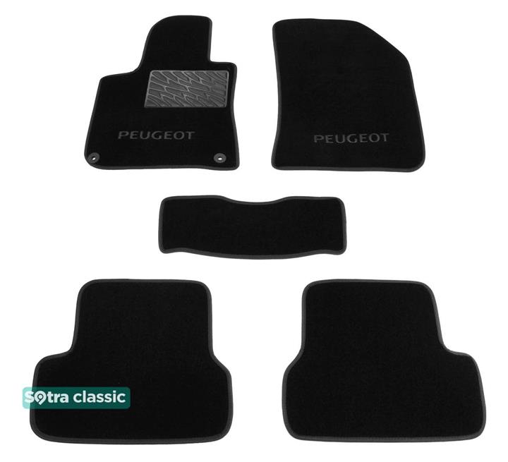 Sotra 08687-GD-BLACK Interior mats Sotra two-layer black for Peugeot 308 (2013-), set 08687GDBLACK