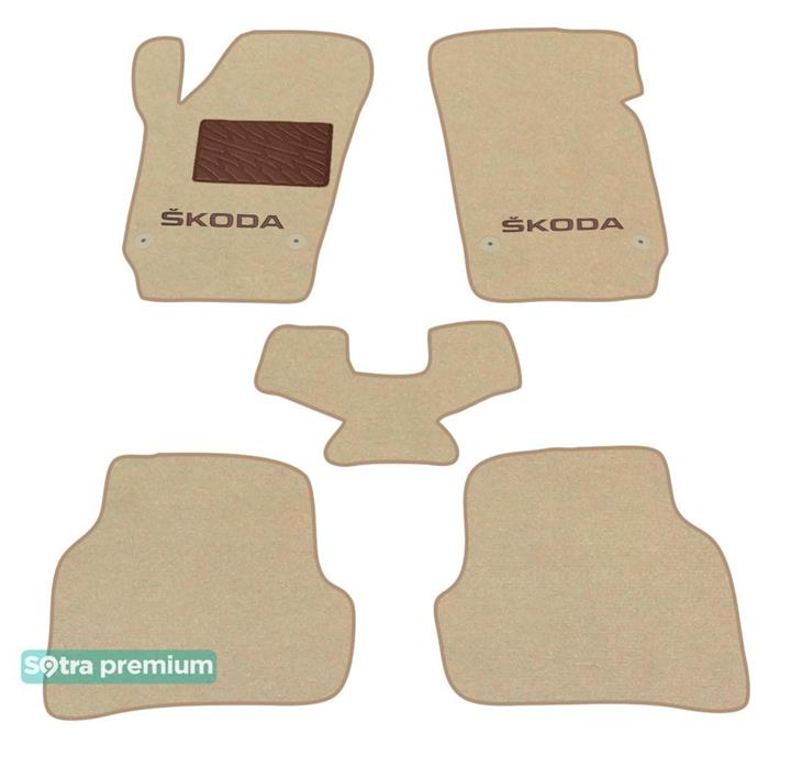 Sotra 08704-CH-BEIGE Interior mats Sotra two-layer beige for Skoda Fabia (2015-), set 08704CHBEIGE