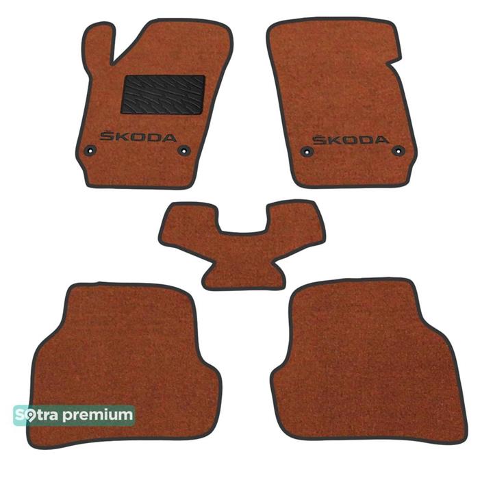 Sotra 08704-CH-TERRA Interior mats Sotra two-layer terracotta for Skoda Fabia (2015-), set 08704CHTERRA