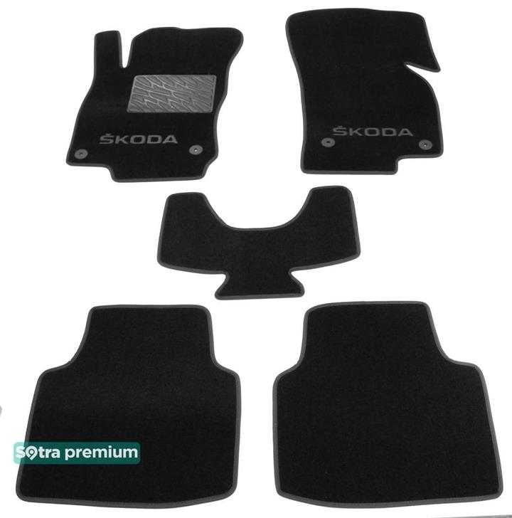 Sotra 08705-CH-BLACK Interior mats Sotra two-layer black for Skoda Superb (2015-), set 08705CHBLACK