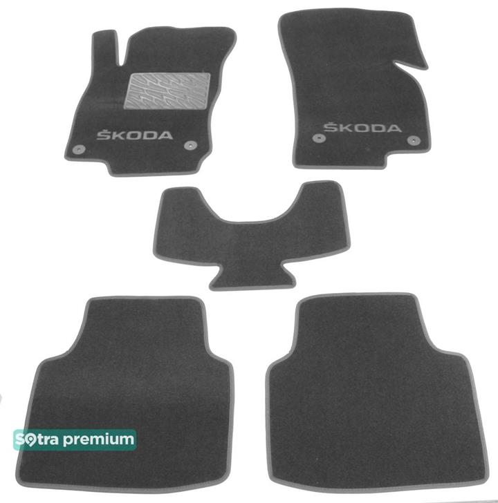 Sotra 08705-CH-GREY Interior mats Sotra two-layer gray for Skoda Superb (2015-), set 08705CHGREY