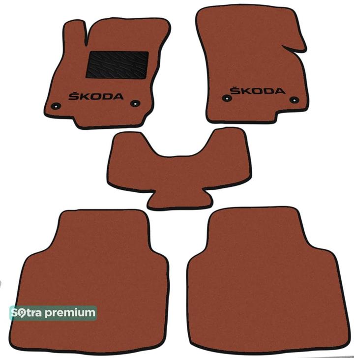 Sotra 08705-CH-TERRA Interior mats Sotra two-layer terracotta for Skoda Superb (2015-), set 08705CHTERRA