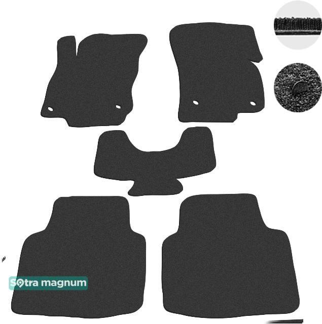 Sotra 08705-MG15-BLACK Interior mats Sotra two-layer black for Skoda Superb (2015-), set 08705MG15BLACK