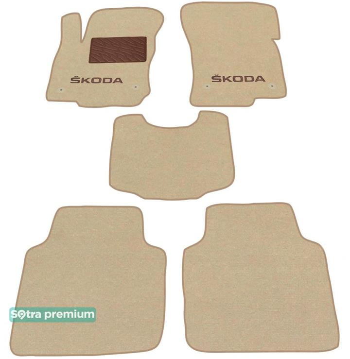 Sotra 08706-CH-BEIGE Interior mats Sotra two-layer beige for Skoda Kodiaq (2016-), set 08706CHBEIGE