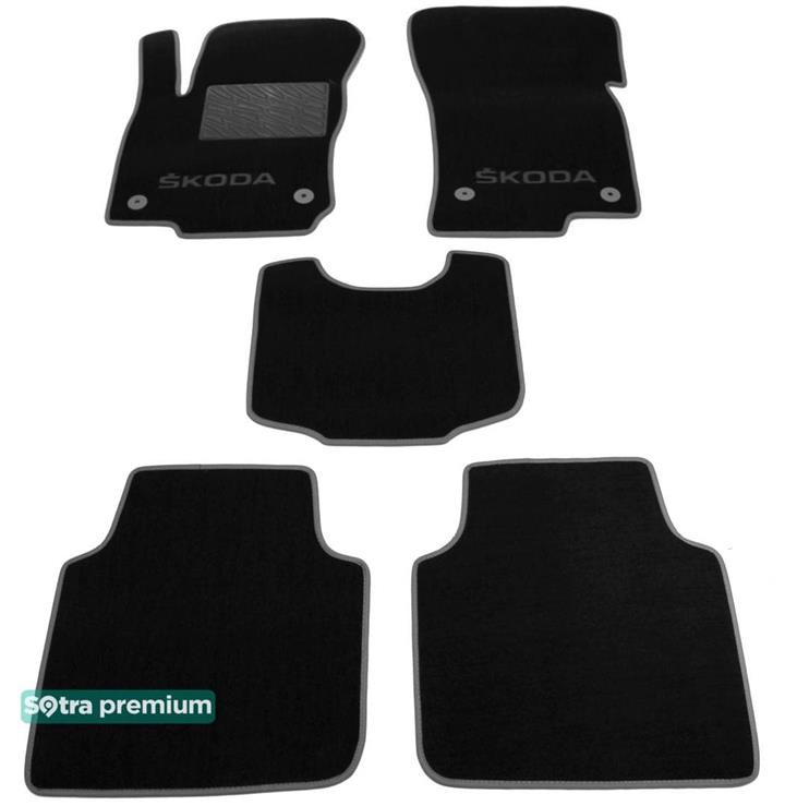 Sotra 08706-CH-BLACK Interior mats Sotra two-layer black for Skoda Kodiaq (2016-), set 08706CHBLACK