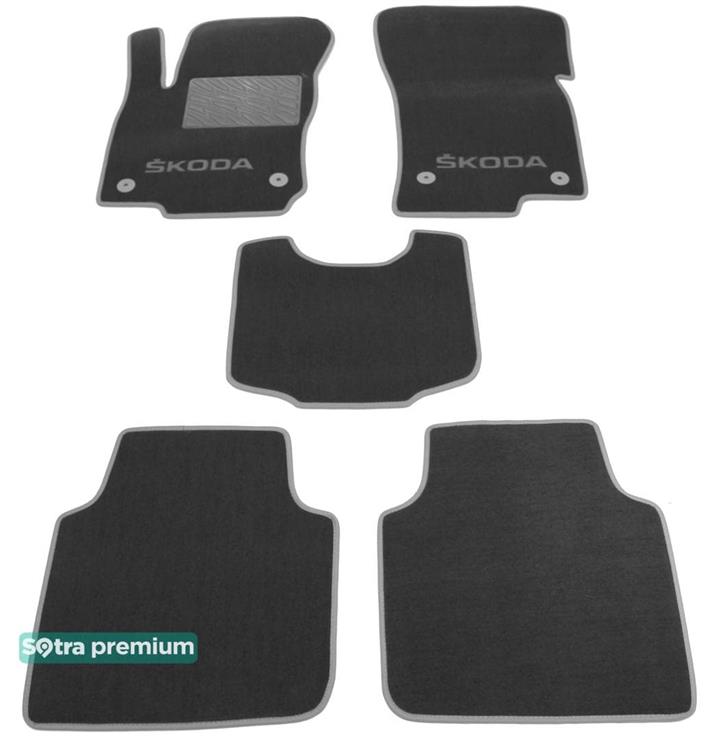 Sotra 08706-CH-GREY Interior mats Sotra two-layer gray for Skoda Kodiaq (2016-), set 08706CHGREY