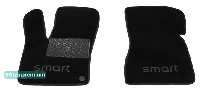 Sotra 08707-CH-BLACK Interior mats Sotra two-layer black for Smart Fortwo (2014-), set 08707CHBLACK