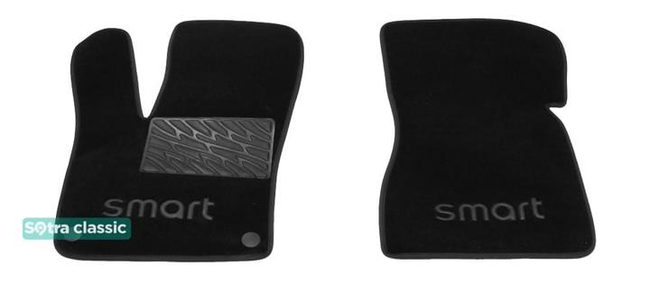 Sotra 08707-GD-BLACK Interior mats Sotra two-layer black for Smart Fortwo (2014-), set 08707GDBLACK