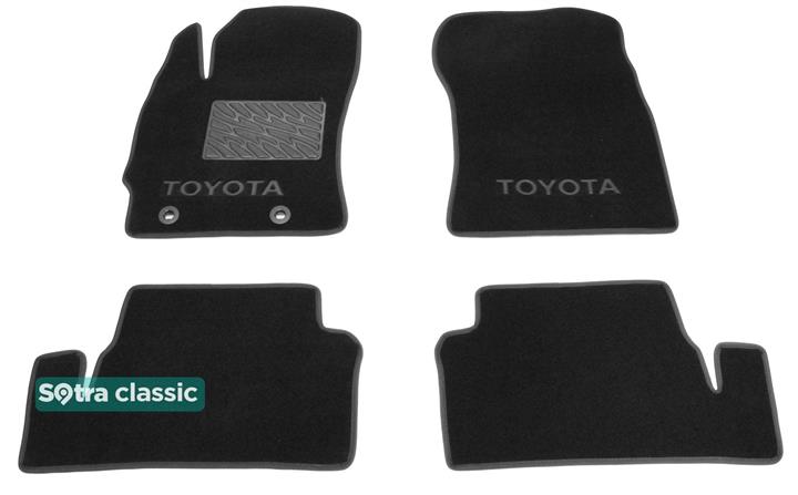 Sotra 08709-GD-BLACK Interior mats Sotra two-layer black for Toyota Auris (2013-), set 08709GDBLACK