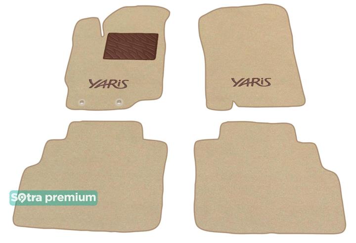 Sotra 08711-CH-BEIGE Interior mats Sotra two-layer beige for Toyota Yaris (2011-), set 08711CHBEIGE