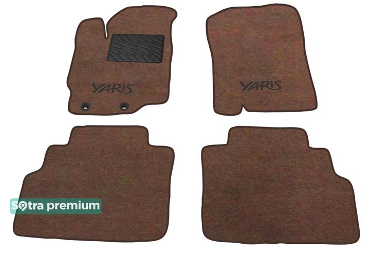 Sotra 08711-CH-CHOCO Interior mats Sotra two-layer brown for Toyota Yaris (2011-), set 08711CHCHOCO