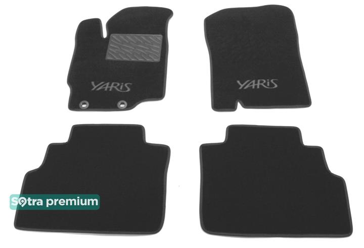 Sotra 08711-CH-GREY Interior mats Sotra two-layer gray for Toyota Yaris (2011-), set 08711CHGREY