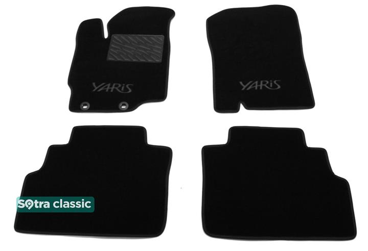 Sotra 08711-GD-BLACK Interior mats Sotra two-layer black for Toyota Yaris (2011-), set 08711GDBLACK