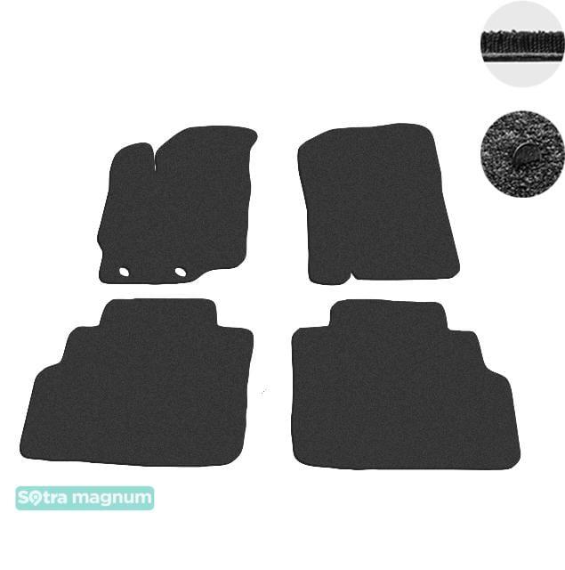 Sotra 08711-MG15-BLACK Interior mats Sotra two-layer black for Toyota Yaris (2011-), set 08711MG15BLACK