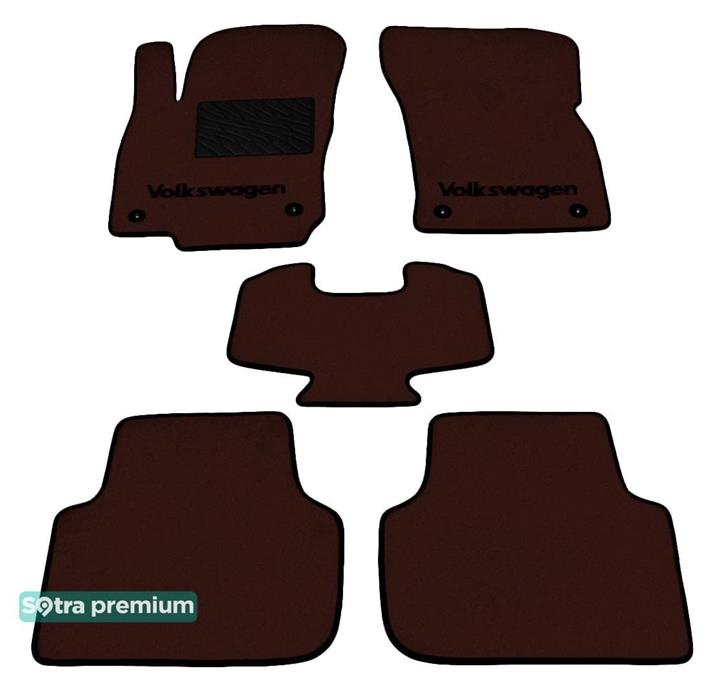 Sotra 08712-CH-CHOCO Interior mats Sotra two-layer brown for Volkswagen Tiguan (2016-), set 08712CHCHOCO