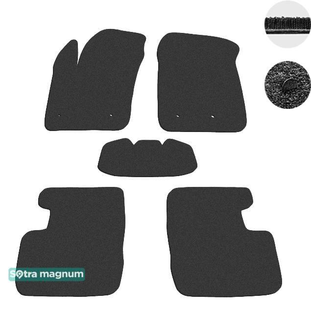 Sotra 08729-MG15-BLACK Interior mats Sotra two-layer black for Fiat 500x (2014-), set 08729MG15BLACK