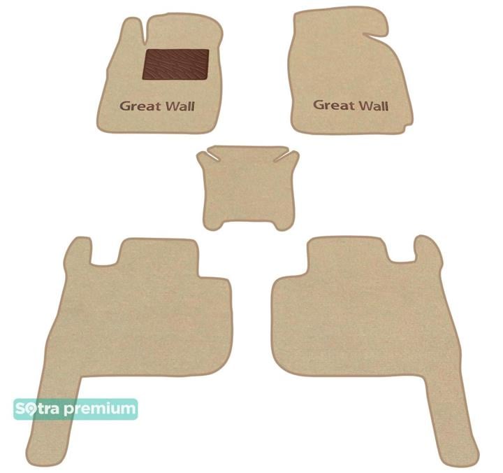 Sotra 08732-CH-BEIGE Interior mats Sotra two-layer beige for Great wall Wingle 6 (2014-), set 08732CHBEIGE