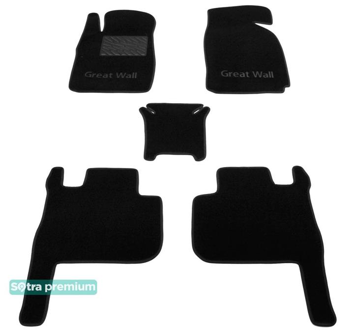 Sotra 08732-CH-BLACK Interior mats Sotra two-layer black for Great wall Wingle 6 (2014-), set 08732CHBLACK