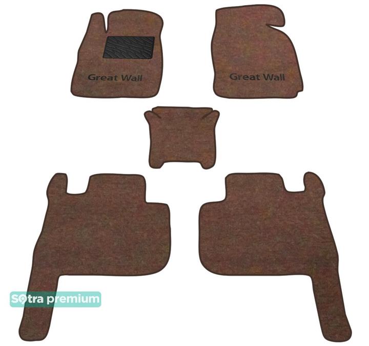 Sotra 08732-CH-CHOCO Interior mats Sotra two-layer brown for Great wall Wingle 6 (2014-), set 08732CHCHOCO