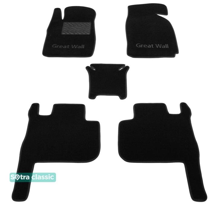 Sotra 08732-GD-BLACK Interior mats Sotra two-layer black for Great wall Wingle 6 (2014-), set 08732GDBLACK