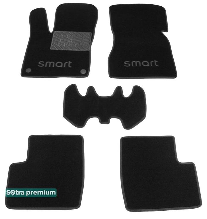 Sotra 08749-CH-BLACK Interior mats Sotra two-layer black for Smart Forfour (2014-), set 08749CHBLACK