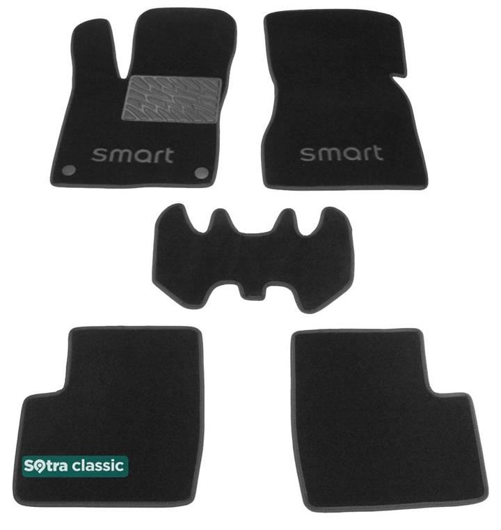 Sotra 08749-GD-BLACK Interior mats Sotra two-layer black for Smart Forfour (2014-), set 08749GDBLACK