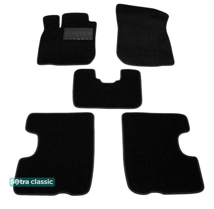 Sotra 06732-6-GD-BLACK Interior mats Sotra two-layer black for Dacia Logan mcv (2007-2012), set 067326GDBLACK