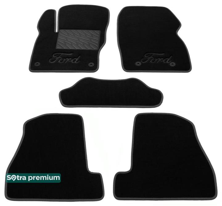 Sotra 07215-6-CH-BLACK Interior mats Sotra two-layer black for Ford Focus us (2010-2014), set 072156CHBLACK