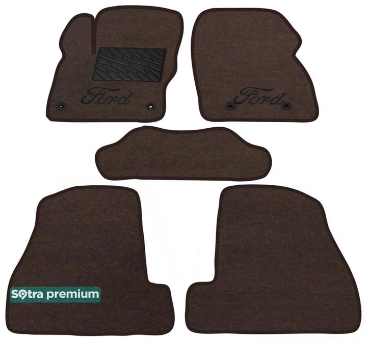 Sotra 07215-6-CH-CHOCO Interior mats Sotra two-layer brown for Ford Focus us (2010-2014), set 072156CHCHOCO