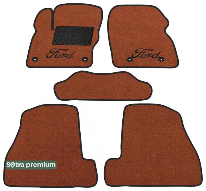 Sotra 07215-6-CH-TERRA Interior mats Sotra two-layer terracotta for Ford Focus us (2010-2014), set 072156CHTERRA