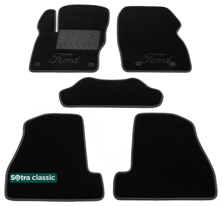 Sotra 07215-6-GD-BLACK Interior mats Sotra two-layer black for Ford Focus us (2010-2014), set 072156GDBLACK