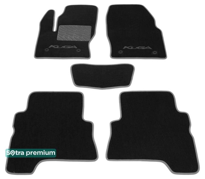 Sotra 07514-6-CH-BLACK Interior mats Sotra two-layer black for Ford Kuga (2016-), set 075146CHBLACK