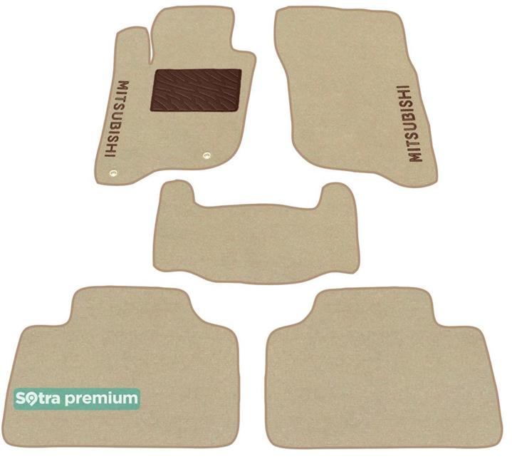 Sotra 08655-6-CH-BEIGE Interior mats Sotra two-layer beige for Mitsubishi Pajero sport (2016-), set 086556CHBEIGE