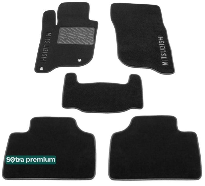 Sotra 08655-6-CH-BLACK Interior mats Sotra two-layer black for Mitsubishi Pajero sport (2016-), set 086556CHBLACK
