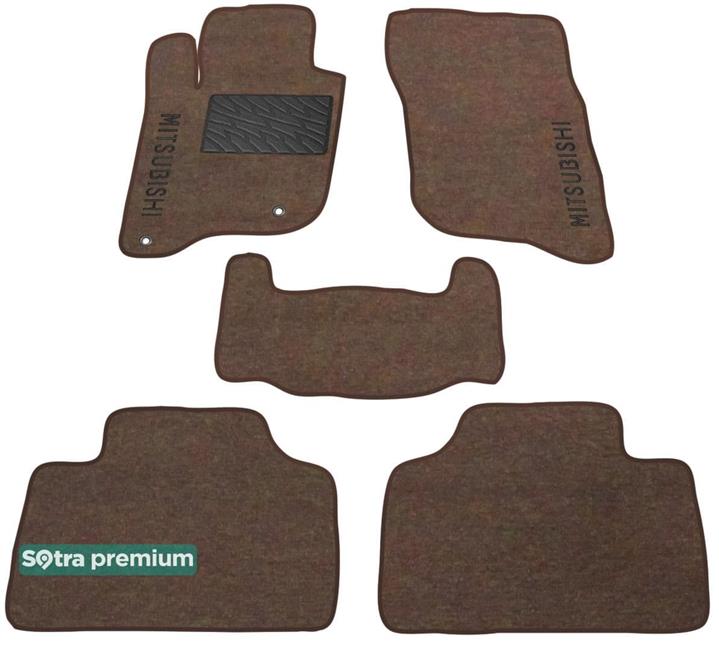 Sotra 08655-6-CH-CHOCO Interior mats Sotra two-layer brown for Mitsubishi Pajero sport (2016-), set 086556CHCHOCO