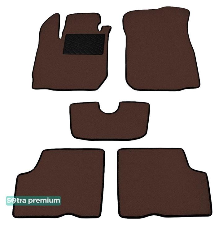Sotra 08702-6-CH-CHOCO Interior mats Sotra two-layer brown for Dacia Duster (2014-2017), set 087026CHCHOCO
