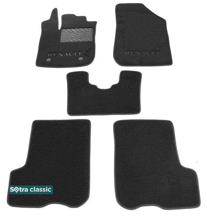 Sotra 08761-GD-BLACK Interior mats Sotra two-layer black for Renault Logan mcv stepway (2012-), set 08761GDBLACK