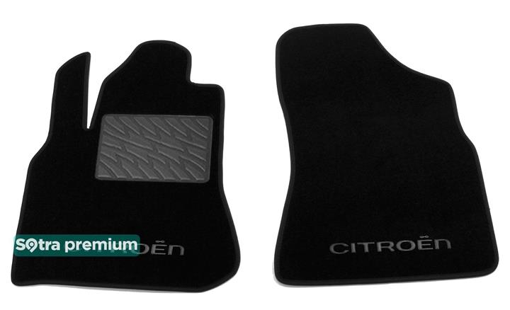 Sotra 07141-6-CH-BLACK Interior mats Sotra two-layer black for Citroen Berlingo (2008-2018), set 071416CHBLACK