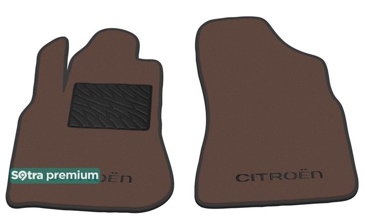Sotra 07141-6-CH-CHOCO Interior mats Sotra two-layer brown for Citroen Berlingo (2008-2018), set 071416CHCHOCO