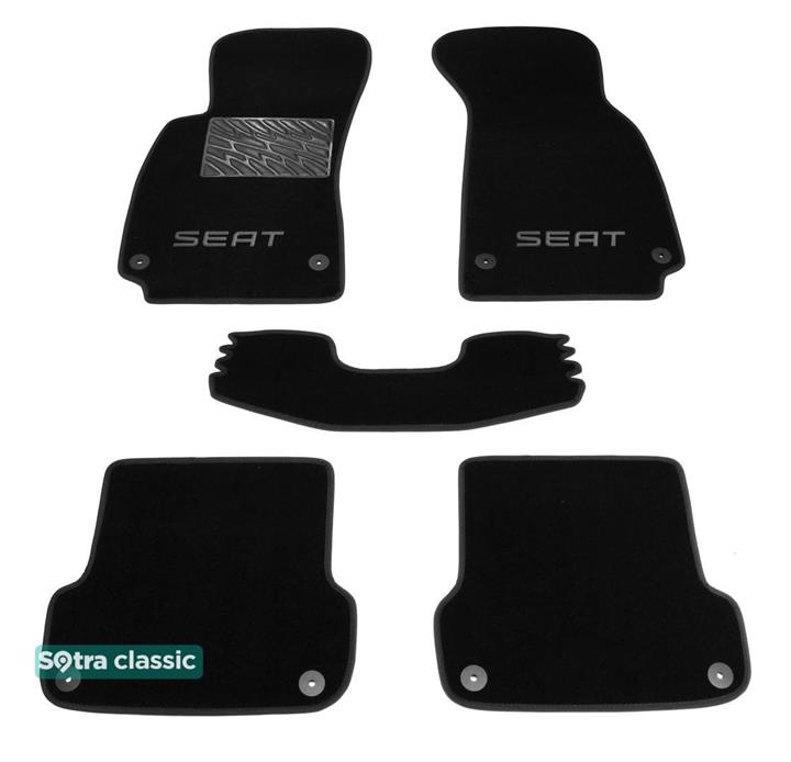 Sotra 00768-6-GD-BLACK Interior mats Sotra two-layer black for Seat Exeo (2008-2013), set 007686GDBLACK