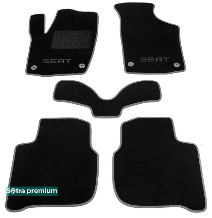 Sotra 07492-6-CH-BLACK Interior mats Sotra two-layer black for Seat Toledo (2012-2018), set 074926CHBLACK